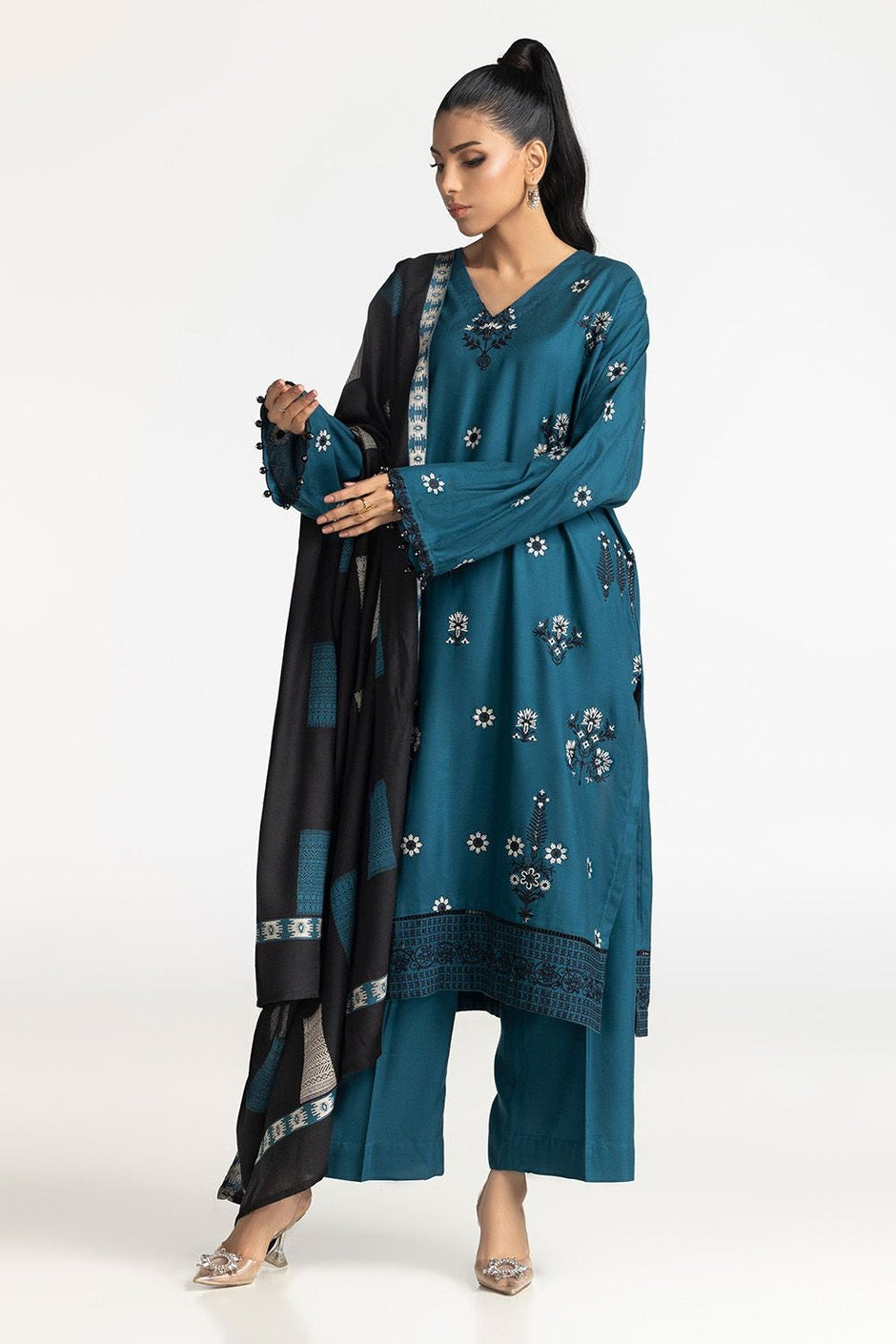3 Piece Acrylic Embroidered Suit