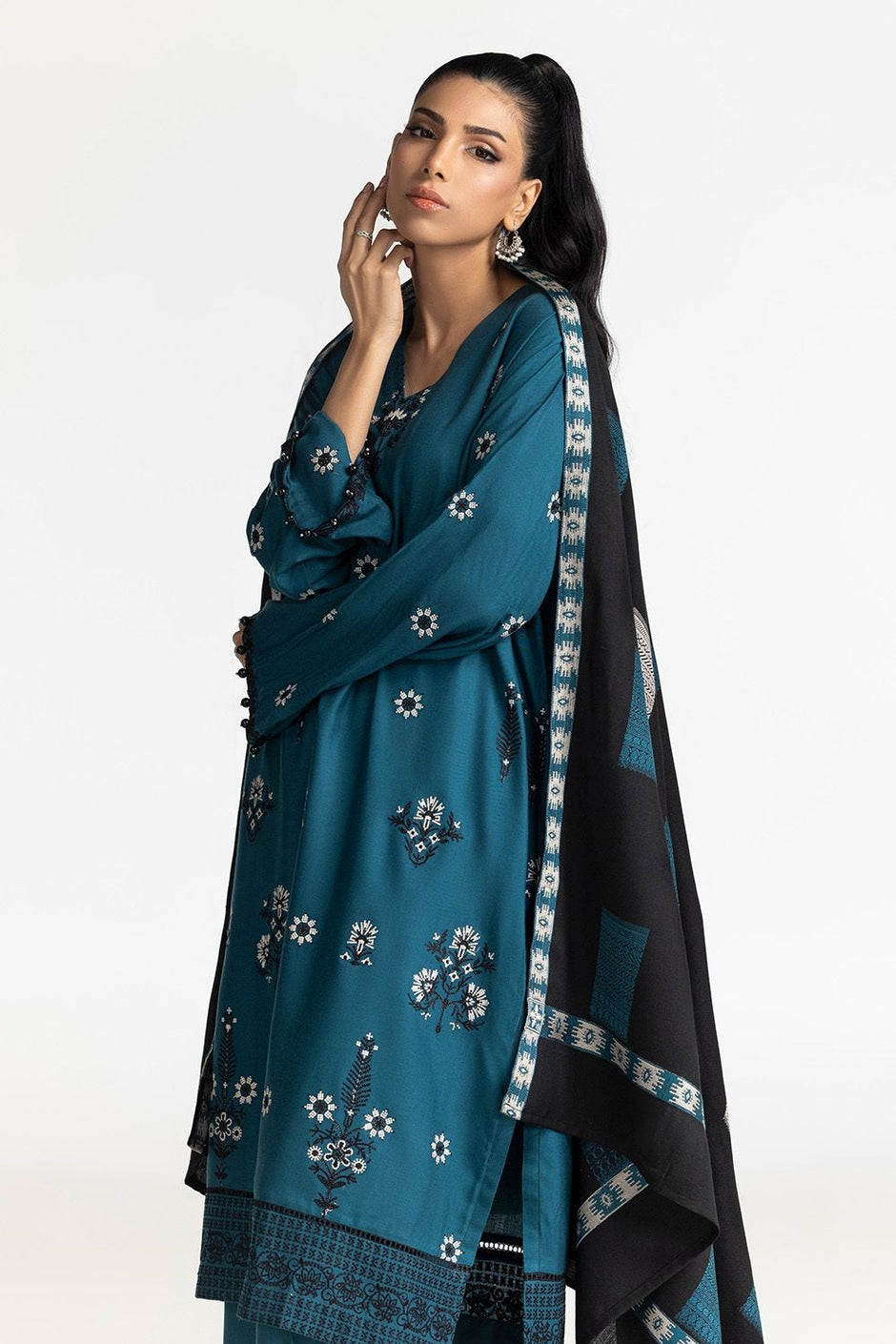 3 Piece Acrylic Embroidered Suit