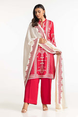 3 Piece Cotail Embroidered Suit IUSTKSD-465