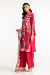 3 Piece Cotail Embroidered Suit IUSTKSD-465