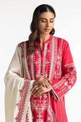 3 Piece Cotail Embroidered Suit IUSTKSD-465