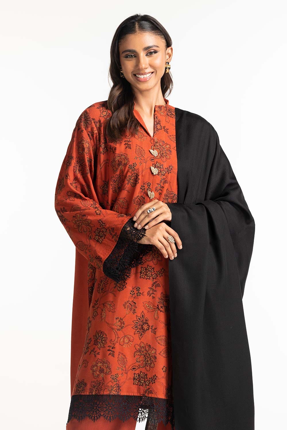 3 Piece Karandi Embroidered Suit IUSTKSD-470
