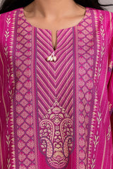 3 Piece Karandi Embroidered And Lacquer Printed Suit IUSTKSD-476