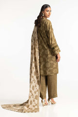 3 Piece Linen Printed Suit IUSTKSD-492