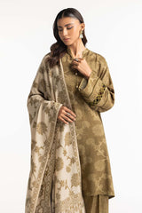 3 Piece Linen Printed Suit IUSTKSD-492