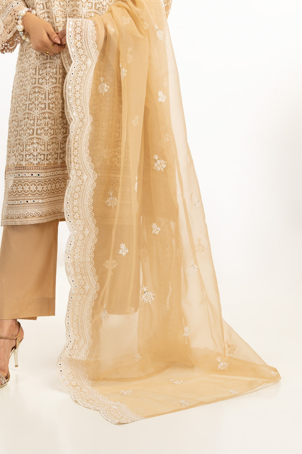 3PC Organza Embroidered Suit IUSTKSD-809