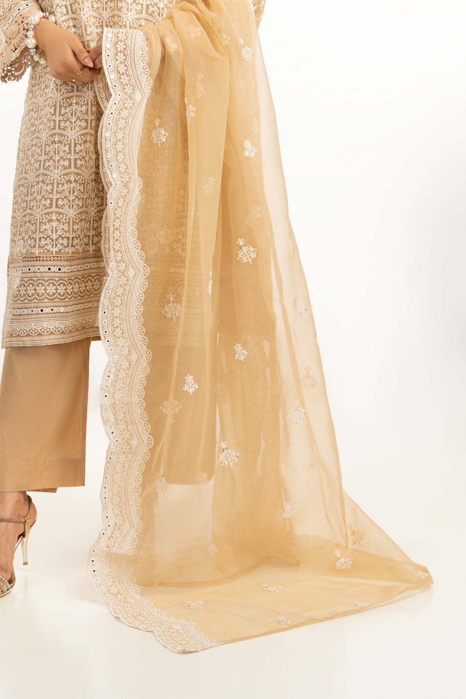 3PC Organza Embroidered Suit