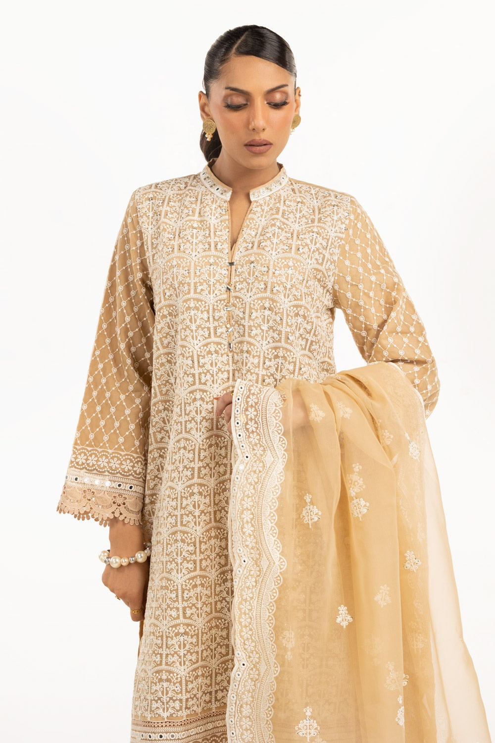 3PC Organza Embroidered Suit IUSTKSD-809