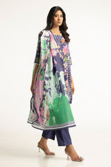 3 Piece Diamantes Print Lawn Suit IUSTKSD-90