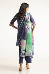 3 Piece Diamantes Print Lawn Suit IUSTKSD-90