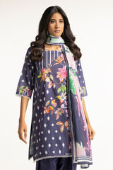 3 Piece Diamantes Print Lawn Suit IUSTKSD-90
