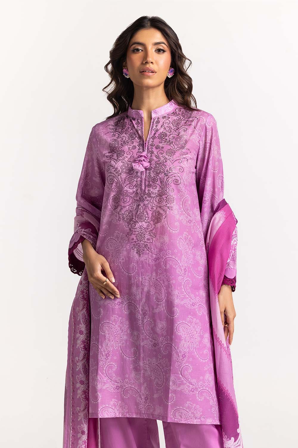 3 Piece Lawn Printed With Diamantes Suit