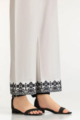White Lawn Embroidered Trouser IUSTTR-42005