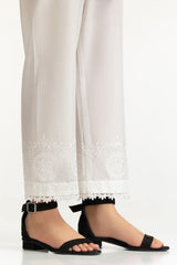 White Lawn Embroidered Trouser IUSTTR-42007