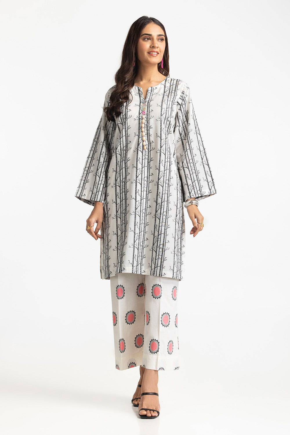 Jacquard Embellished Shirt And Printed Jacquard Trouser IUSTTS-278
