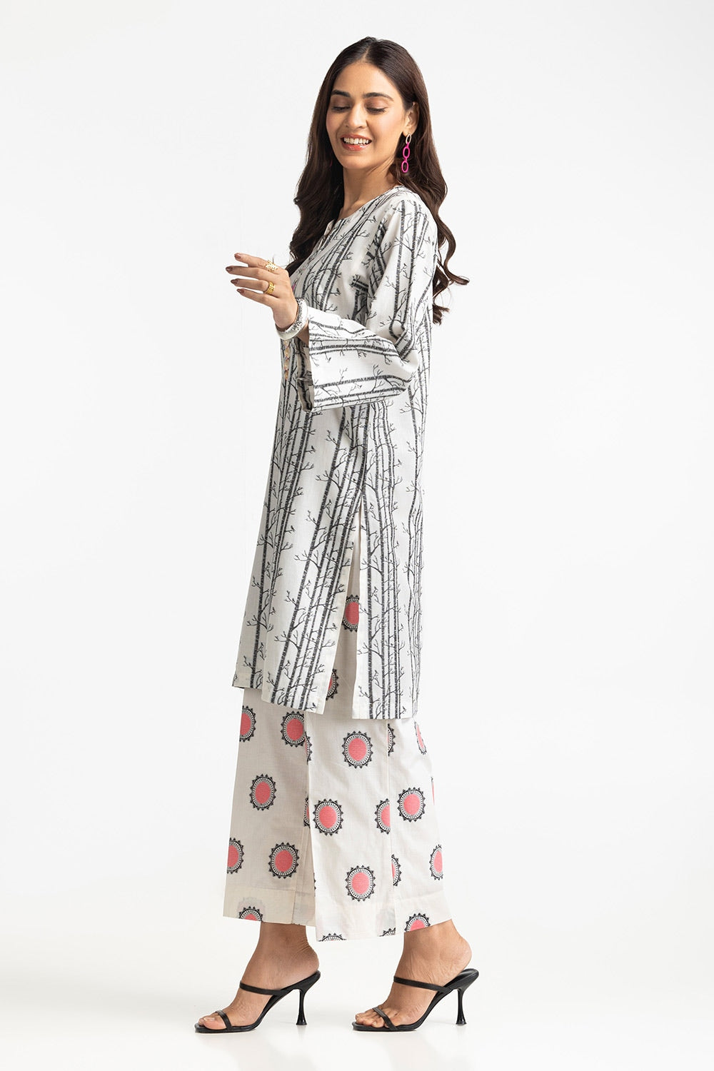 Jacquard Embellished Shirt And Printed Jacquard Trouser IUSTTS-278