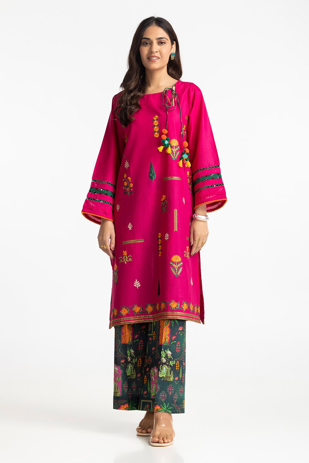 Lawn Embroidered Shirt With Printed Trouser IUSTTS-287