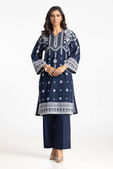 Lawn Embroidered Shirt With Dyed Wide Leg Trouser IUSTTS-296