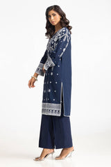 Lawn Embroidered Shirt With Dyed Wide Leg Trouser IUSTTS-296