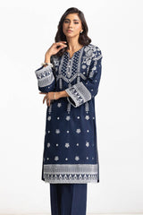 Lawn Embroidered Shirt With Dyed Wide Leg Trouser IUSTTS-296