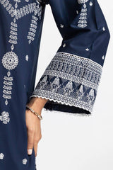 Lawn Embroidered Shirt With Dyed Wide Leg Trouser IUSTTS-296