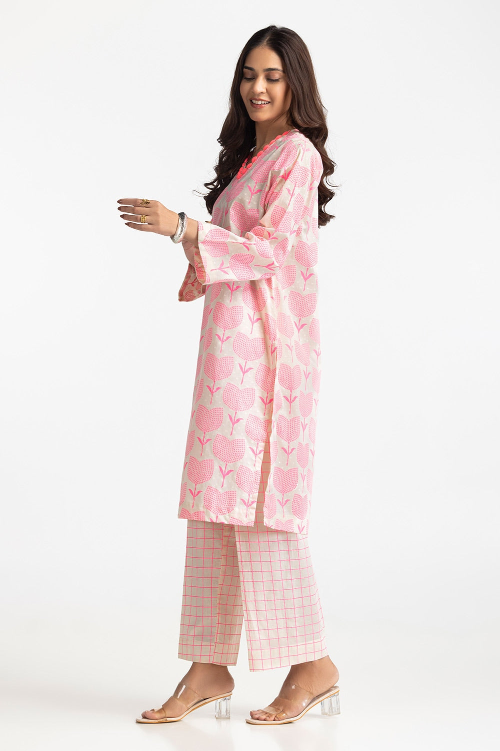 Jacquard Printed Shirt And Lawn  Lacquer Printed Trouser IUSTTS-303