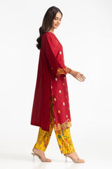Lawn Embroidered Shirt With Printed Shalwar IUSTTS-308