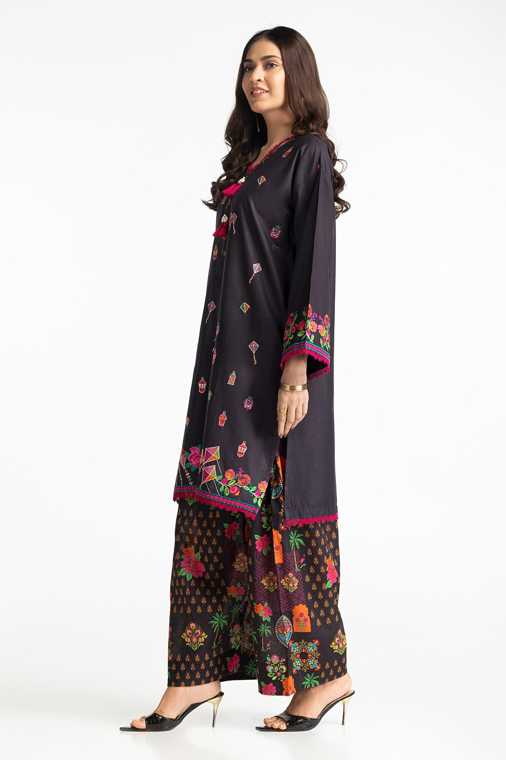 Lawn Embroidered Shirt With Printed Trouser IUSTTS-312