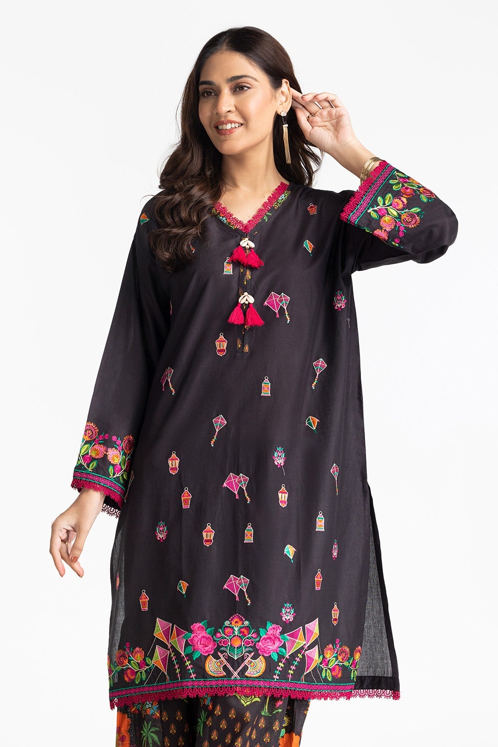 Lawn Embroidered Shirt With Printed Trouser IUSTTS-312
