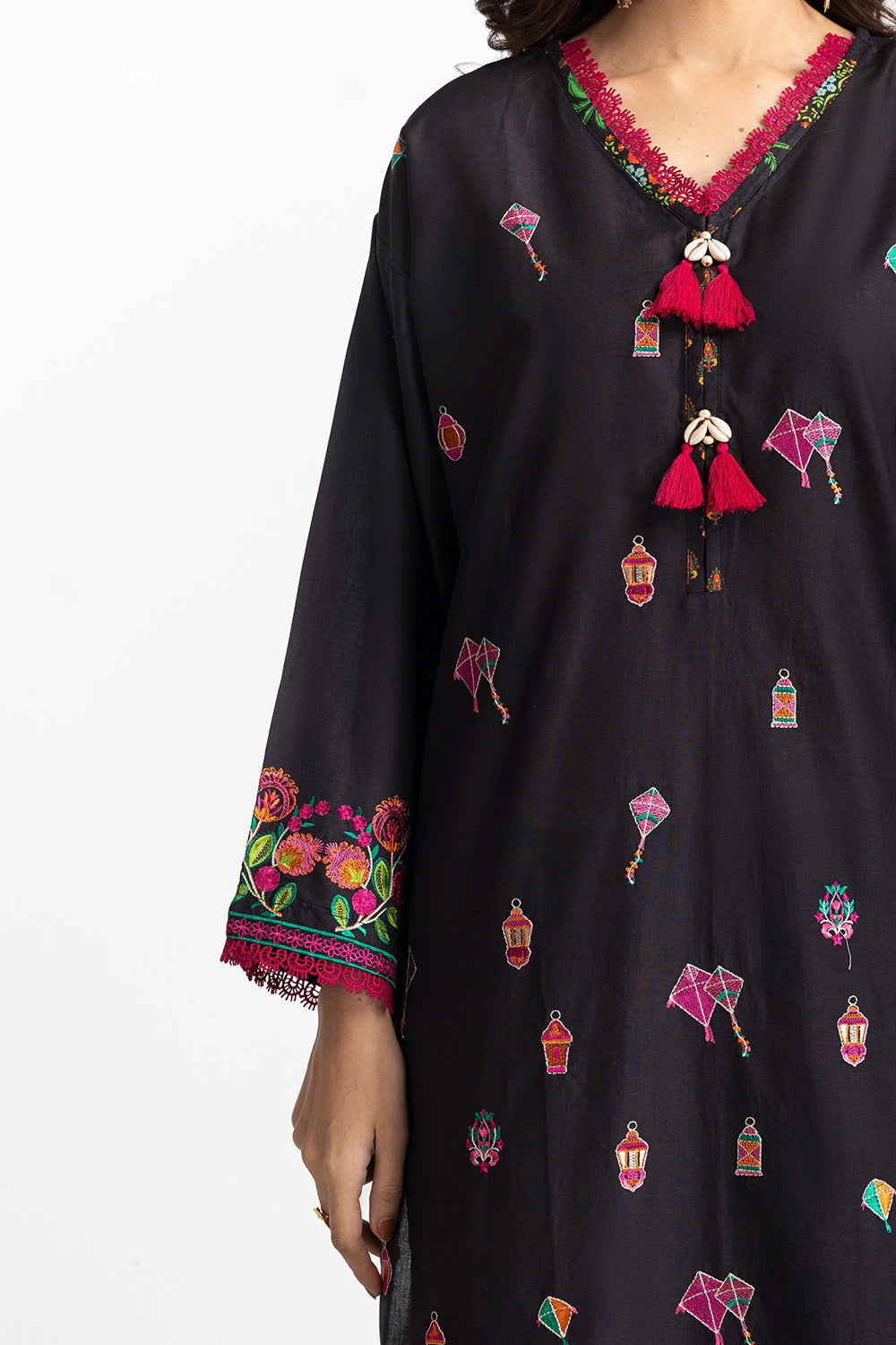 Lawn Embroidered Shirt With Printed Trouser IUSTTS-312