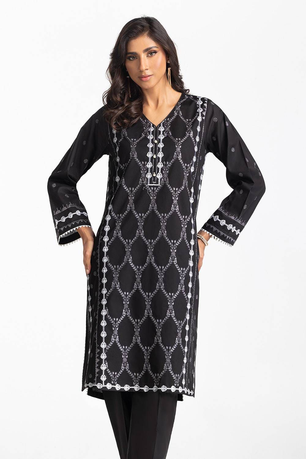 Lawn Embroidered Shirt And Dyed Trouser IUSTTS-420