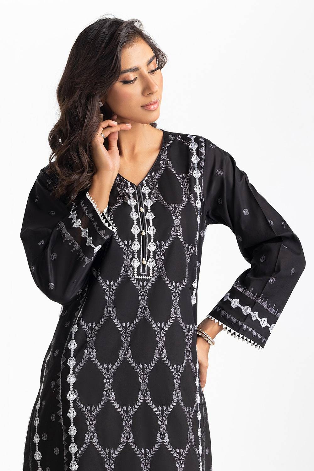 Lawn Embroidered Shirt And Dyed Trouser IUSTTS-420