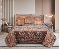 Ivory Gold Jacquard Bed Spread