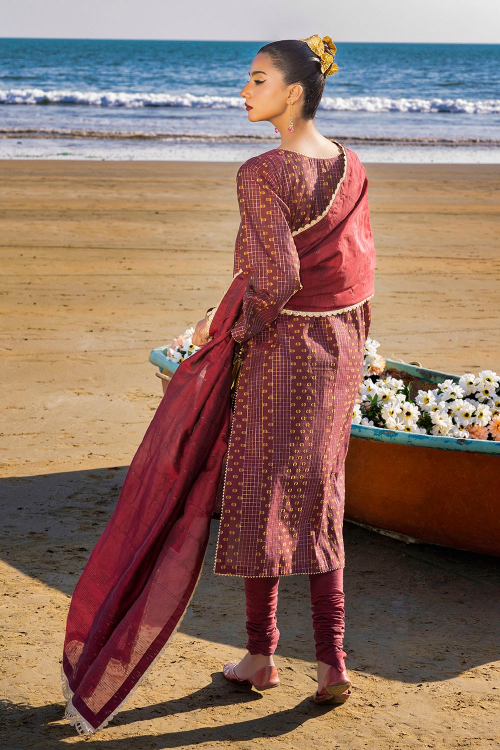3 Piece Unstitched Embroidered Jacquard Suit MJ-42038