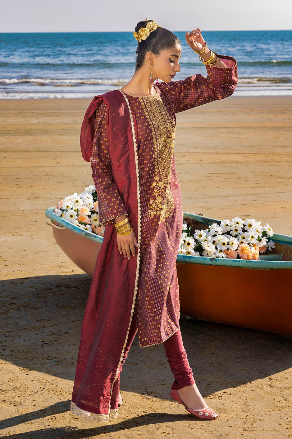 3 Piece Unstitched Embroidered Jacquard Suit