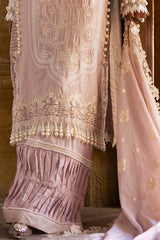 3 Piece Unstitched Embroidered Stripe Lurex Suit with Embroidered Jacquard Dupatta FE-52068