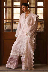 3 Piece Unstitched Embroidered Stripe Lurex Suit with Embroidered Jacquard Dupatta FE-52068