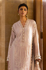 3 Piece Unstitched Embroidered Stripe Lurex Suit with Embroidered Jacquard Dupatta FE-52068