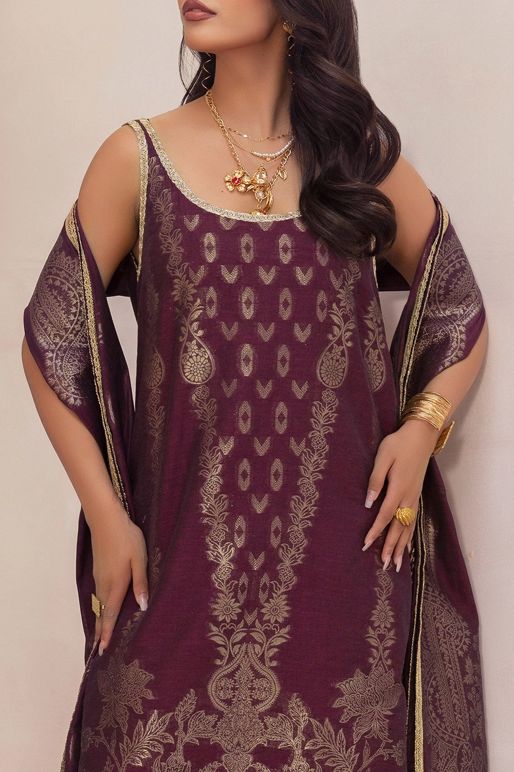 3 Piece Unstitched Jacquard Suit FE-52151