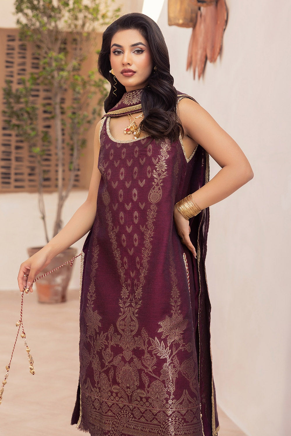 3 Piece Unstitched Jacquard Suit FE-52151