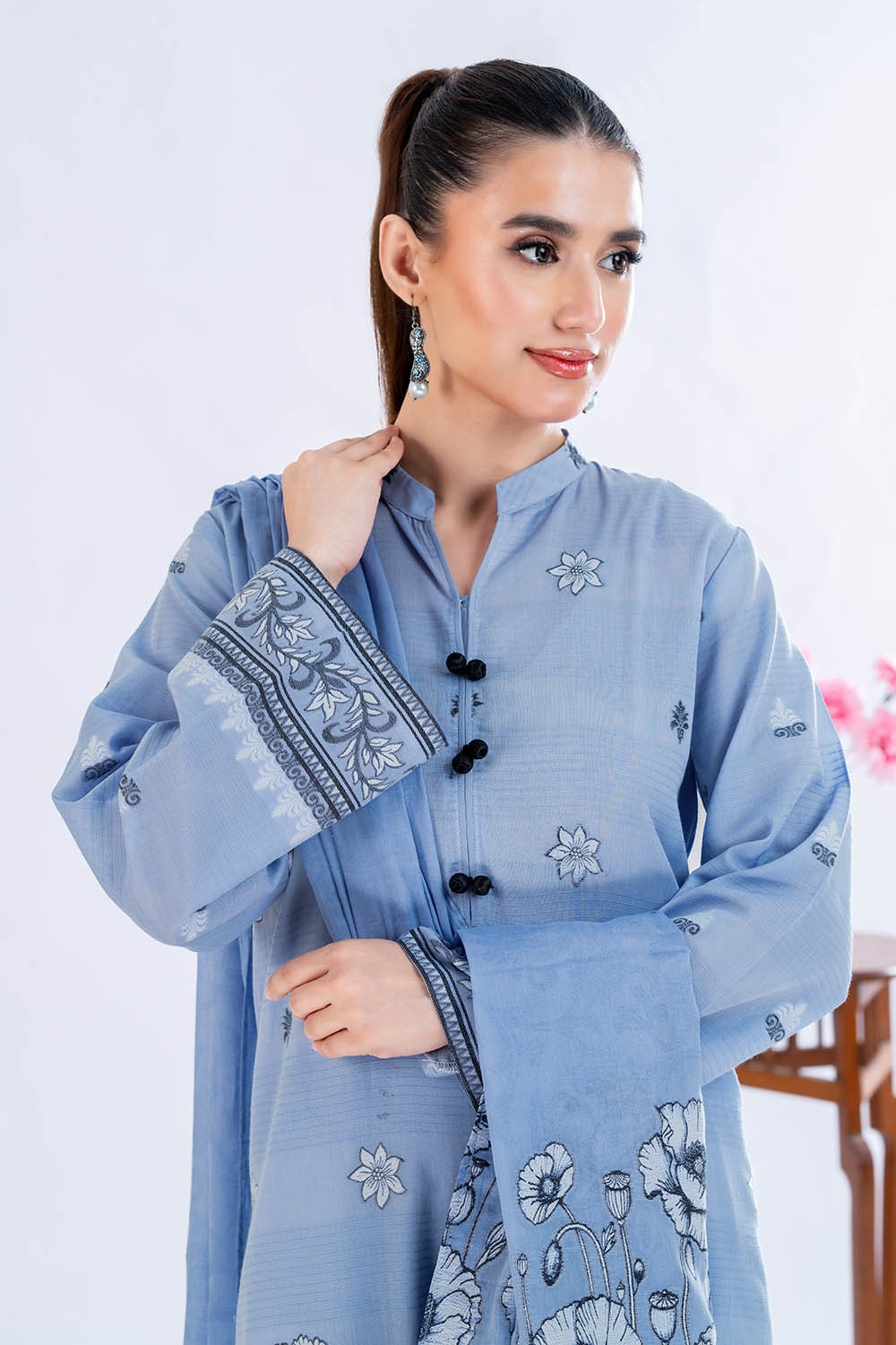 3 Piece Unstitched Jacquard Suit CLP-52179 B