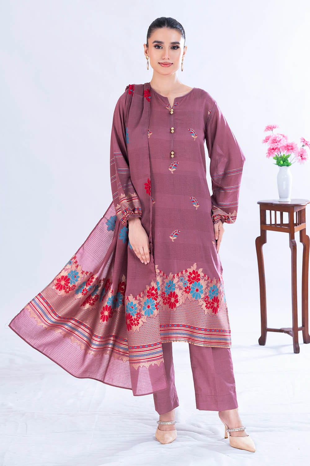 3 Piece Unstitched Jacquard Suit CLP-52180 A