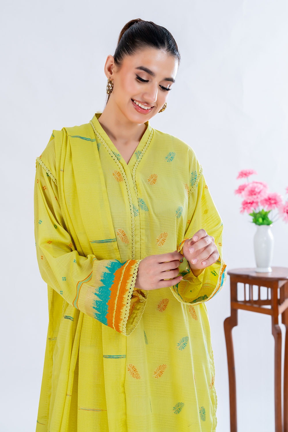 3 Piece Unstitched Jacquard Suit