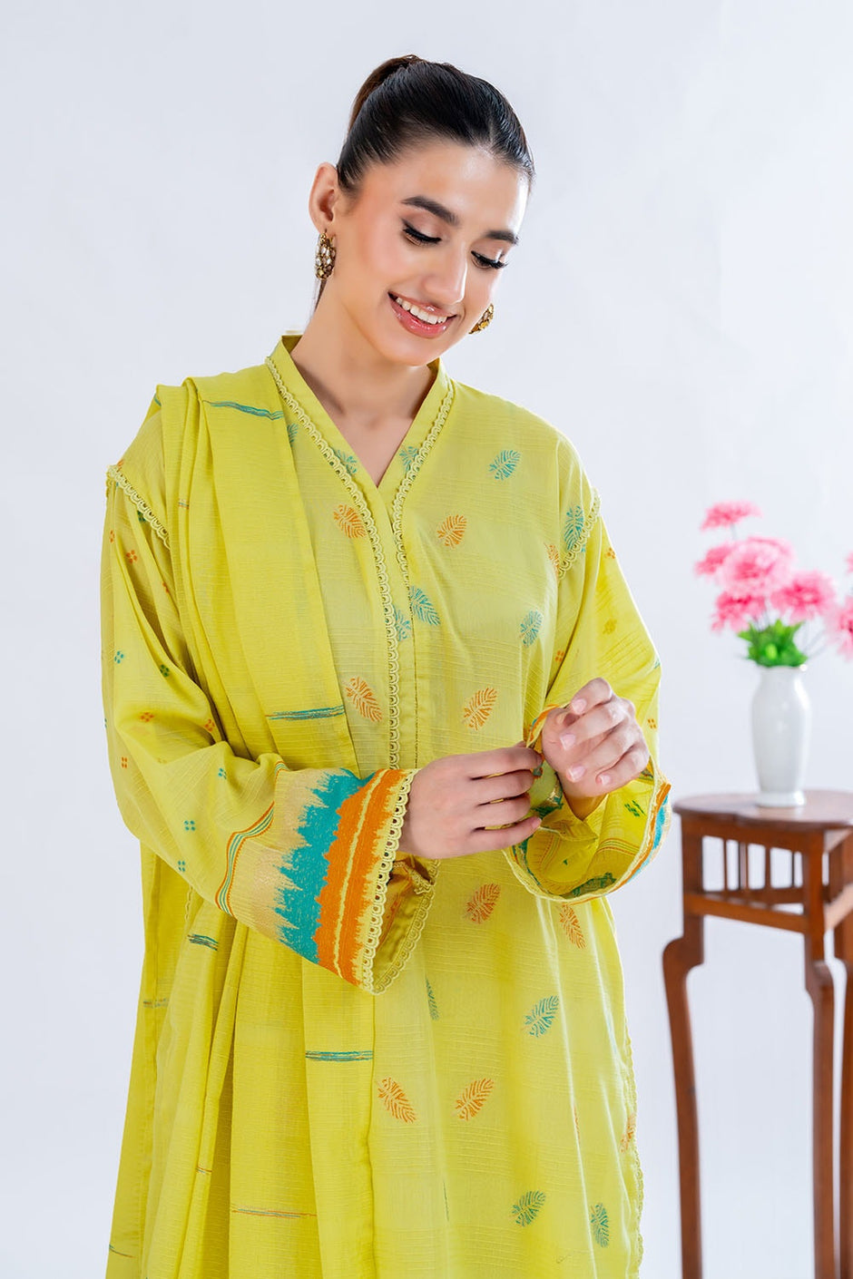 3 Piece Unstitched Jacquard Suit