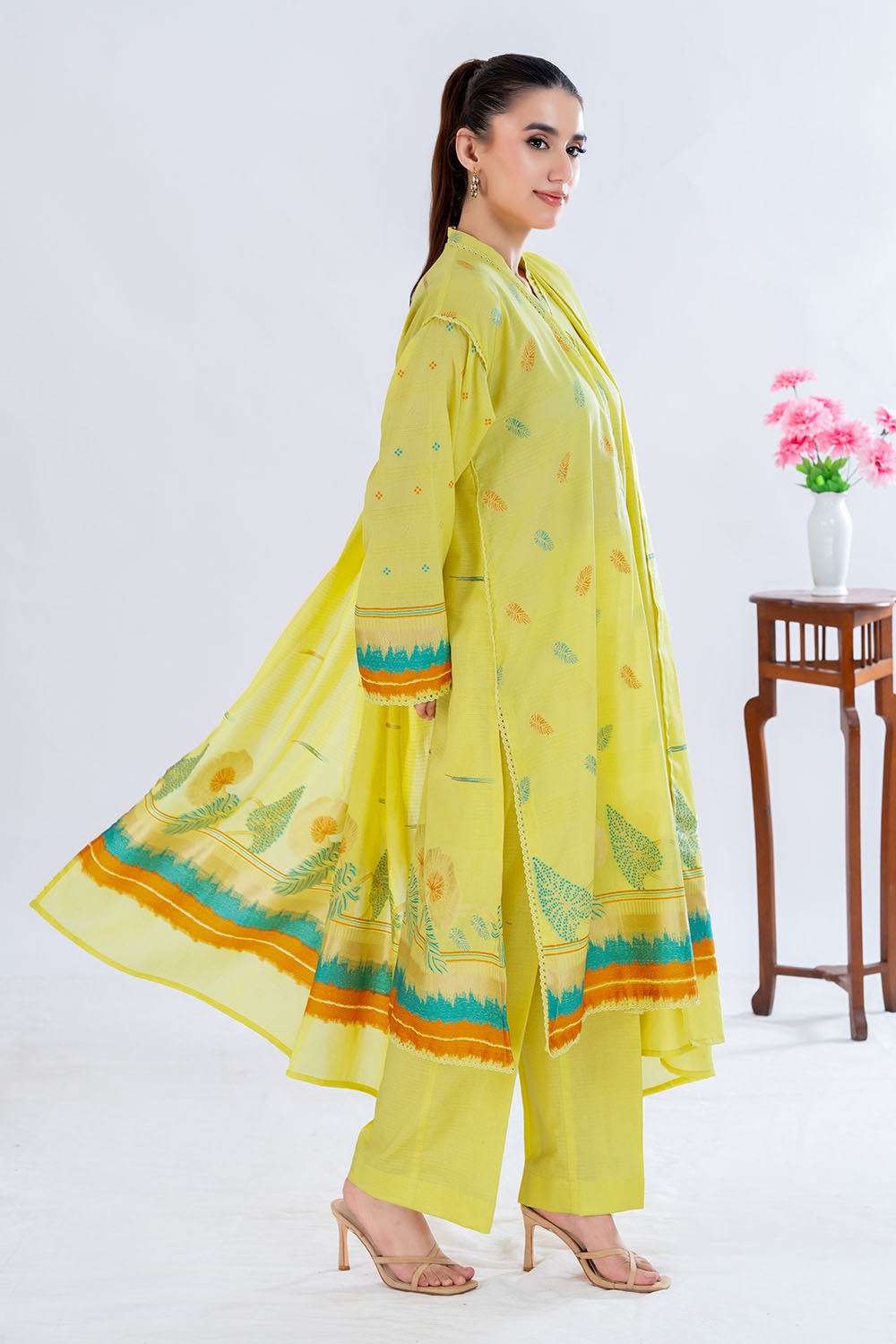 3 Piece Unstitched Jacquard Suit