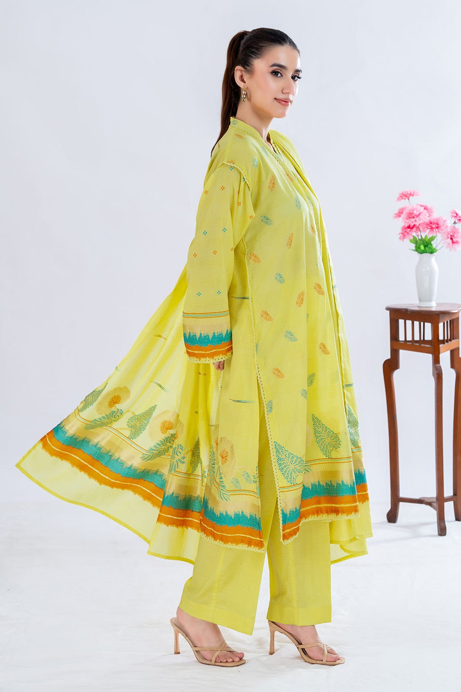 3 Piece Unstitched Jacquard Suit