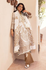 3 Piece Unstitched Embroidered Jacquard Suit with Jacquard Dupatta FE-52090