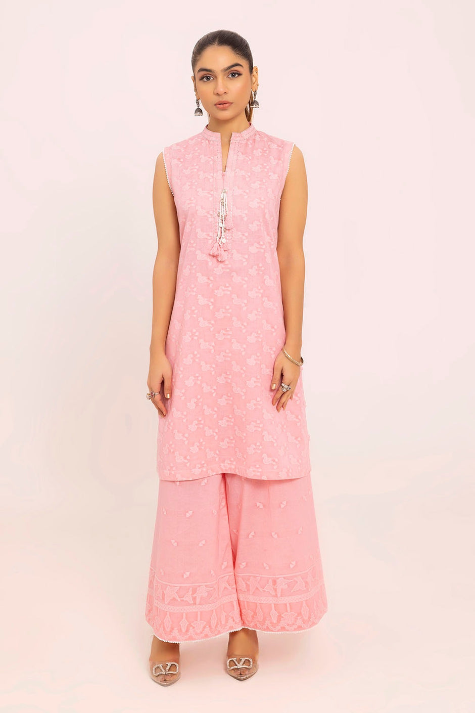 2 Piece Unstitched Jacquard Suit