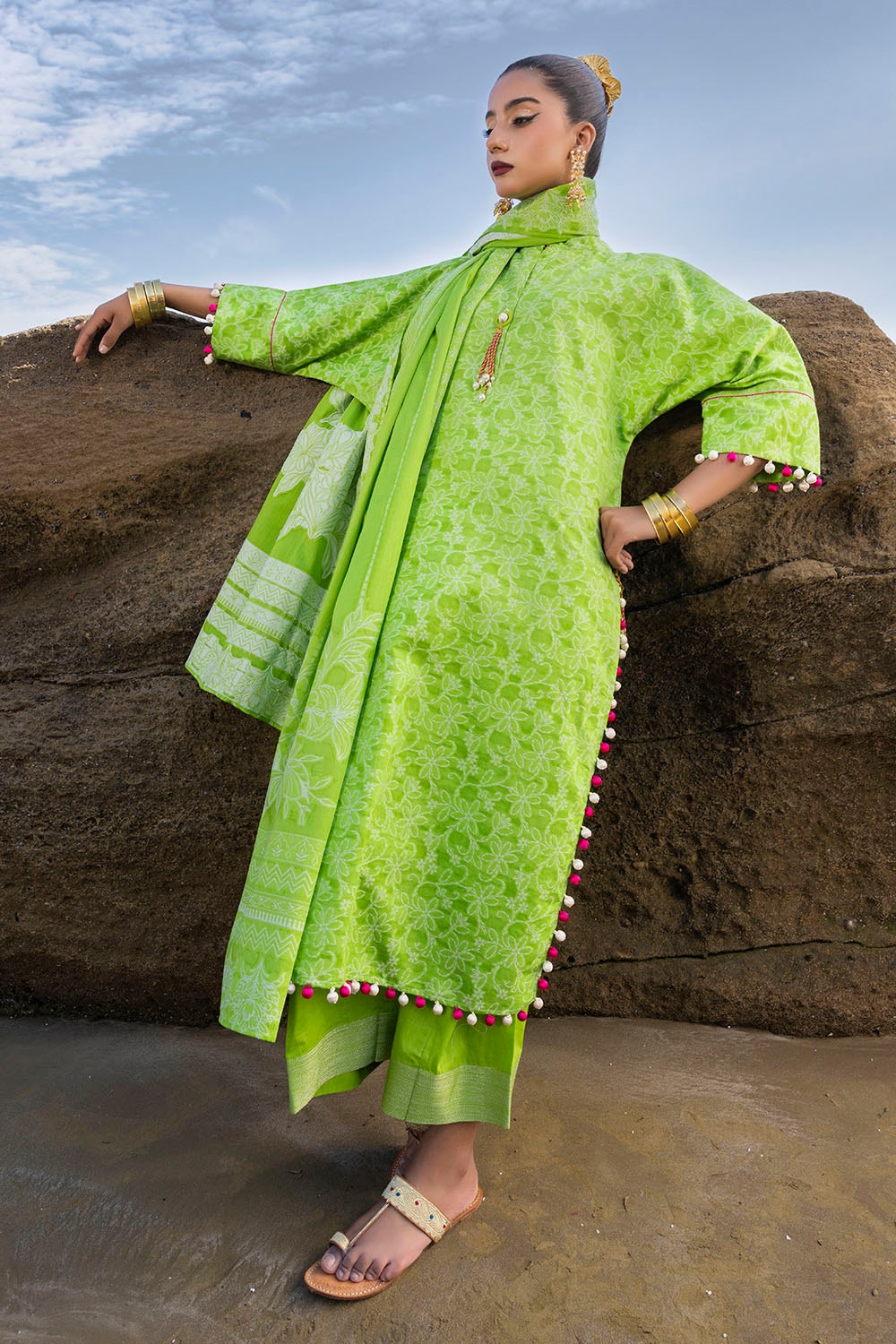 3 Piece Unstitched Jacquard Suit JD-42009
