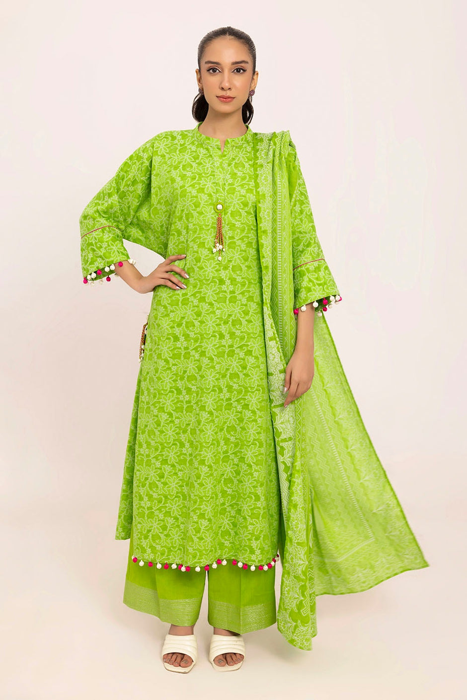 3 Piece Unstitched Jacquard Suit